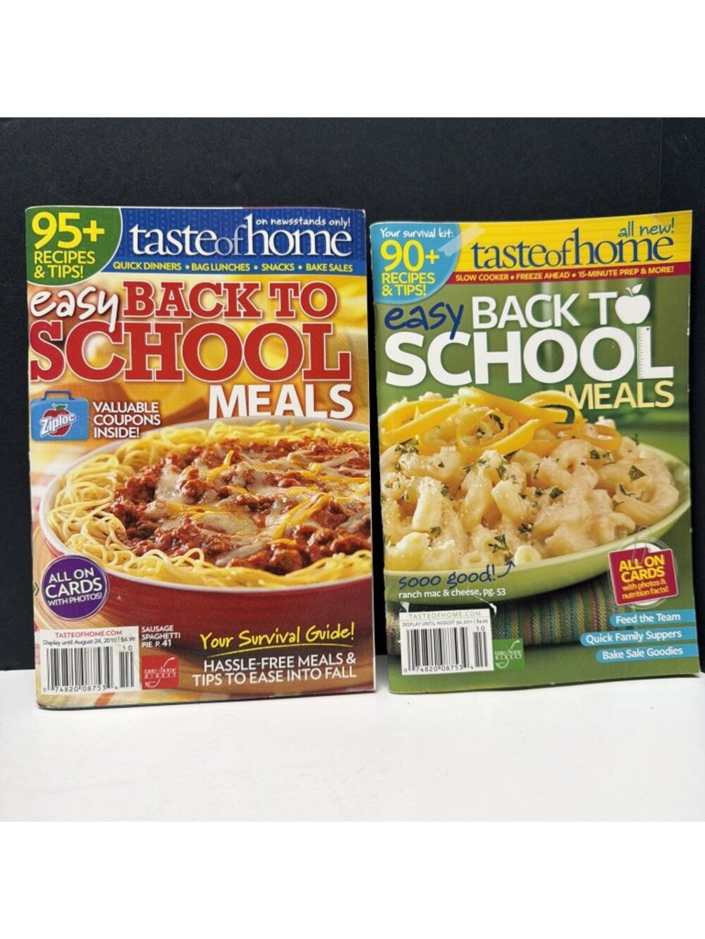 Taste of Home - Easy Back to School Meals - Lot Of 2 PB 2010-2011